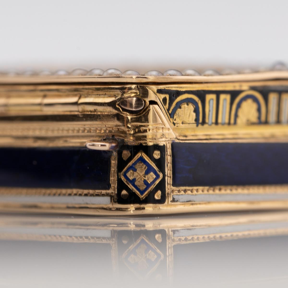 Antike Schweizer 18K Gold & Emaille Vinaigrette, Jean-Georges Rémond um 1800 im Angebot 8