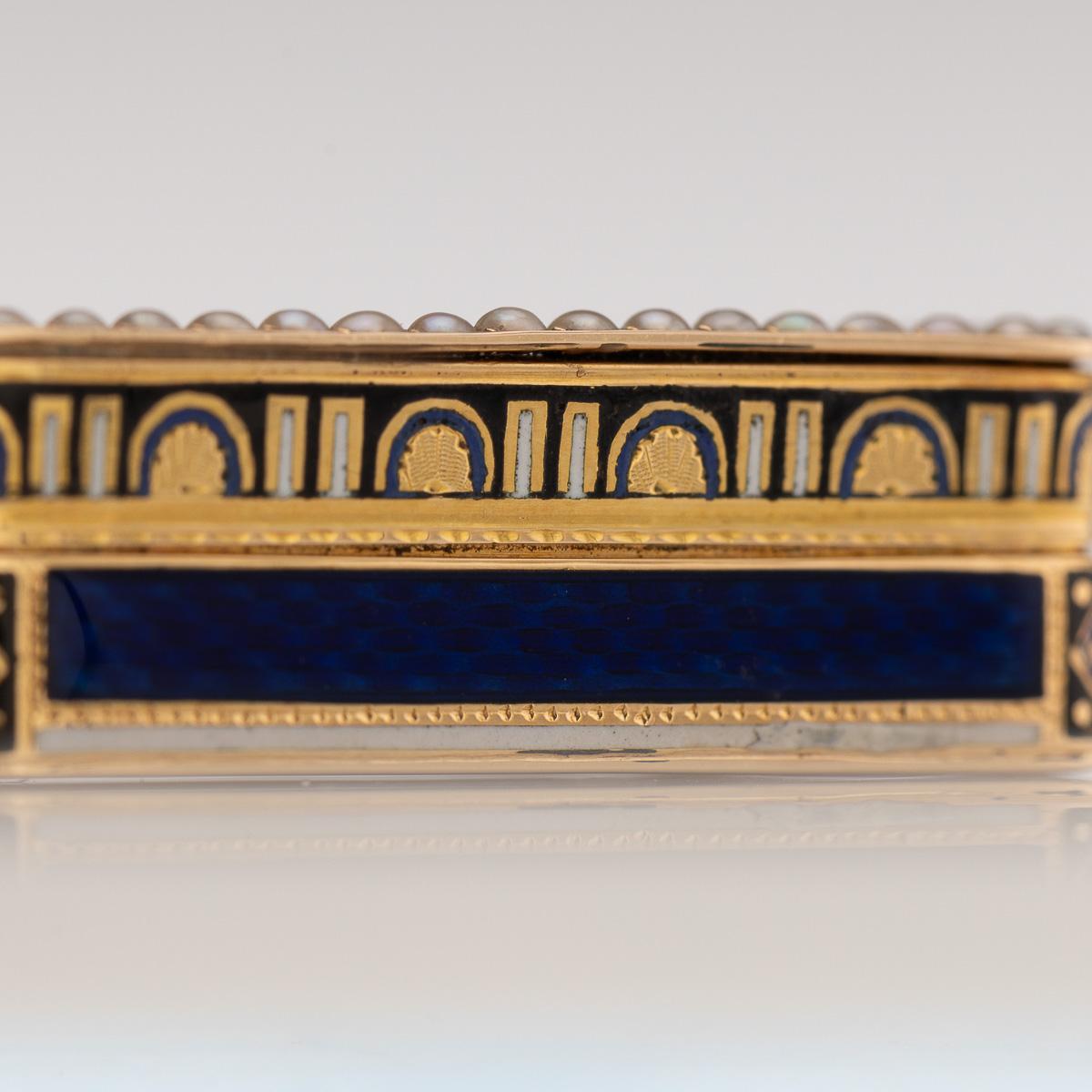 Antike Schweizer 18K Gold & Emaille Vinaigrette, Jean-Georges Rémond um 1800 im Angebot 9