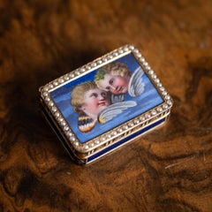 Antique 19thC Swiss 18K Gold & Enamel Vinaigrette, Jean-Georges Rémond c.1800