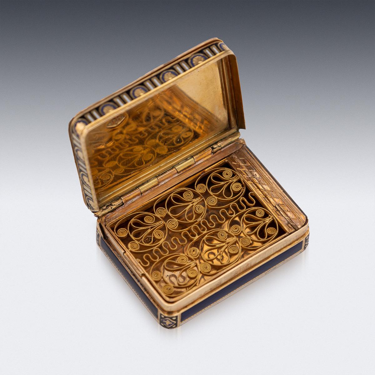 Antike Schweizer 18K Gold & Emaille Vinaigrette, Jean-Georges Rémond um 1800 im Angebot 2