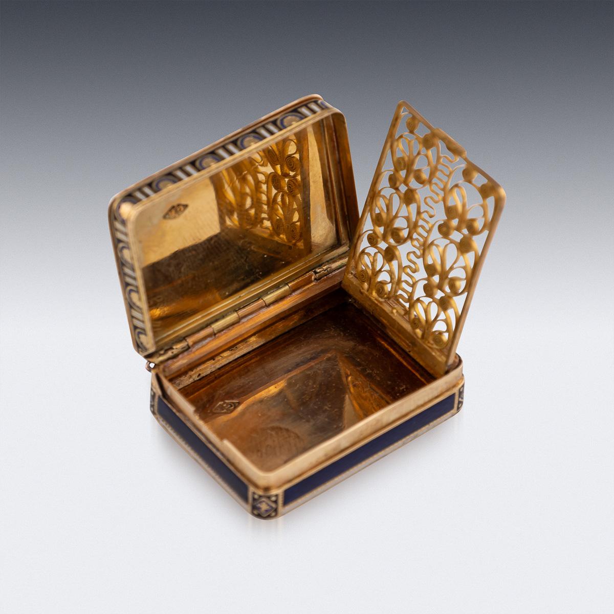 Antike Schweizer 18K Gold & Emaille Vinaigrette, Jean-Georges Rémond um 1800 im Angebot 3