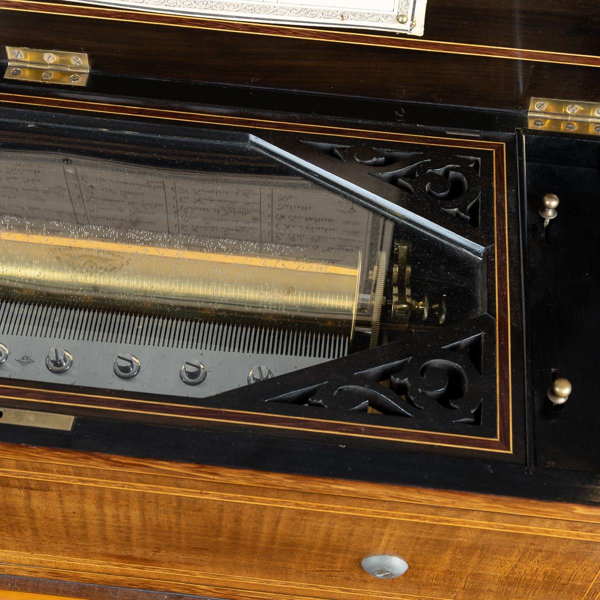 Ancienne boîte à musique à cylindre de fabrication suisse du 19ème siècle par Lecoultre Frères de Genève c.1880 en vente 2