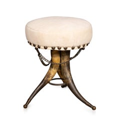Antique 19thC Victorian Cow Horn Stool c.1890