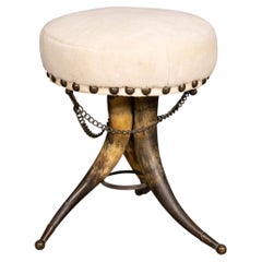 Antique 19thC Victorian Cow Horn Stool c.1890