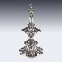 19th Century Victorian Solid Silver Ewer & Stand, Barnards, circa 1861