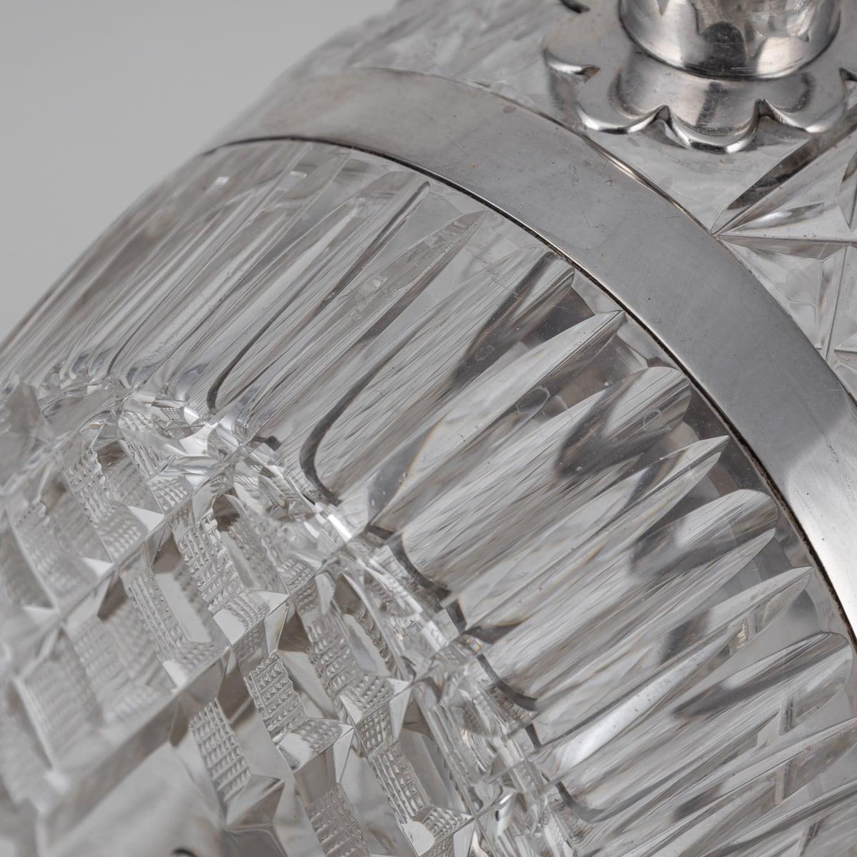 Antiguo barril victoriano del siglo XIX, chapado en plata y vidrio, Mappin & Webb c1890 en venta 11