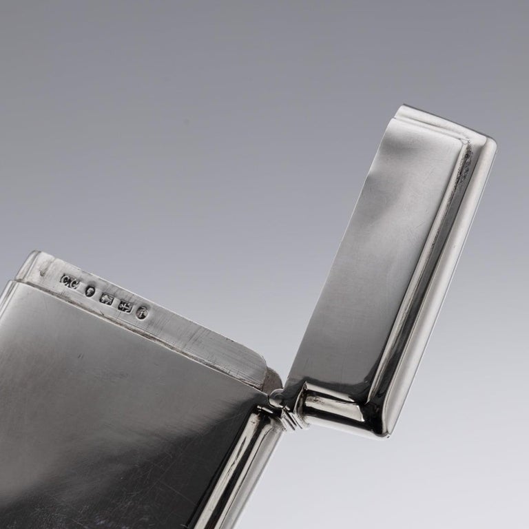 Étui à Cigarettes Ou Bijoux En Argent Sterling Birmingham Great Britain - Boîte émaillée Ancienne Style Empire, Début 1900