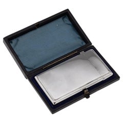 Antique 19Thc Victorian Solid Silver Card Case, Birmingham c.1883