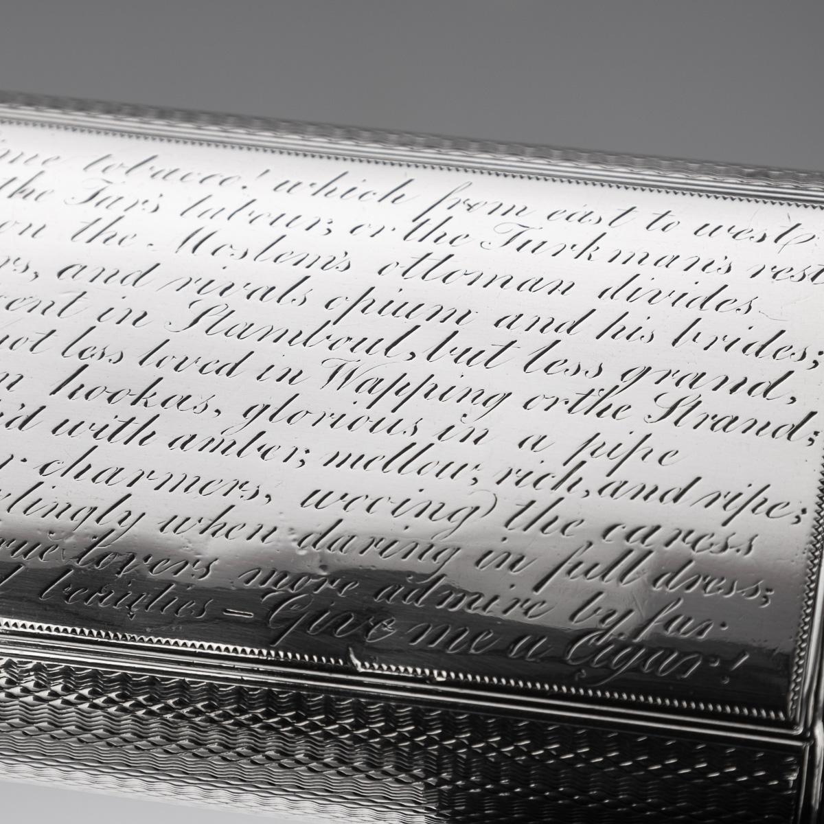 Antico astuccio per sigari in argento massiccio vittoriano del XIX secolo, John Teare, Londra, 1831 ca. in vendita 5