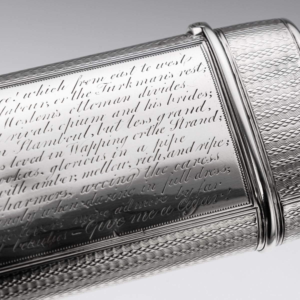 Antico astuccio per sigari in argento massiccio vittoriano del XIX secolo, John Teare, Londra, 1831 ca. in vendita 6
