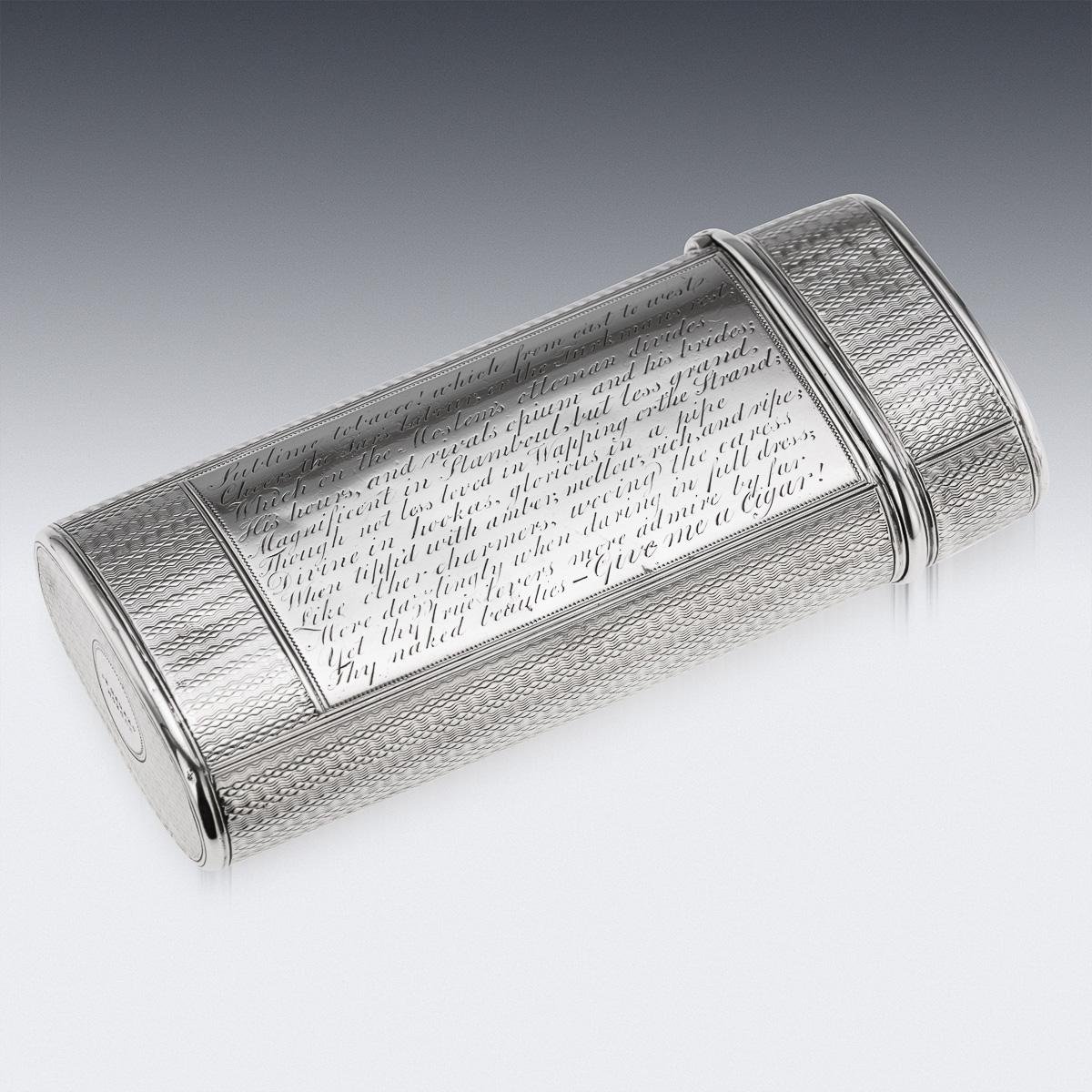 Altro Antico astuccio per sigari in argento massiccio vittoriano del XIX secolo, John Teare, Londra, 1831 ca. in vendita