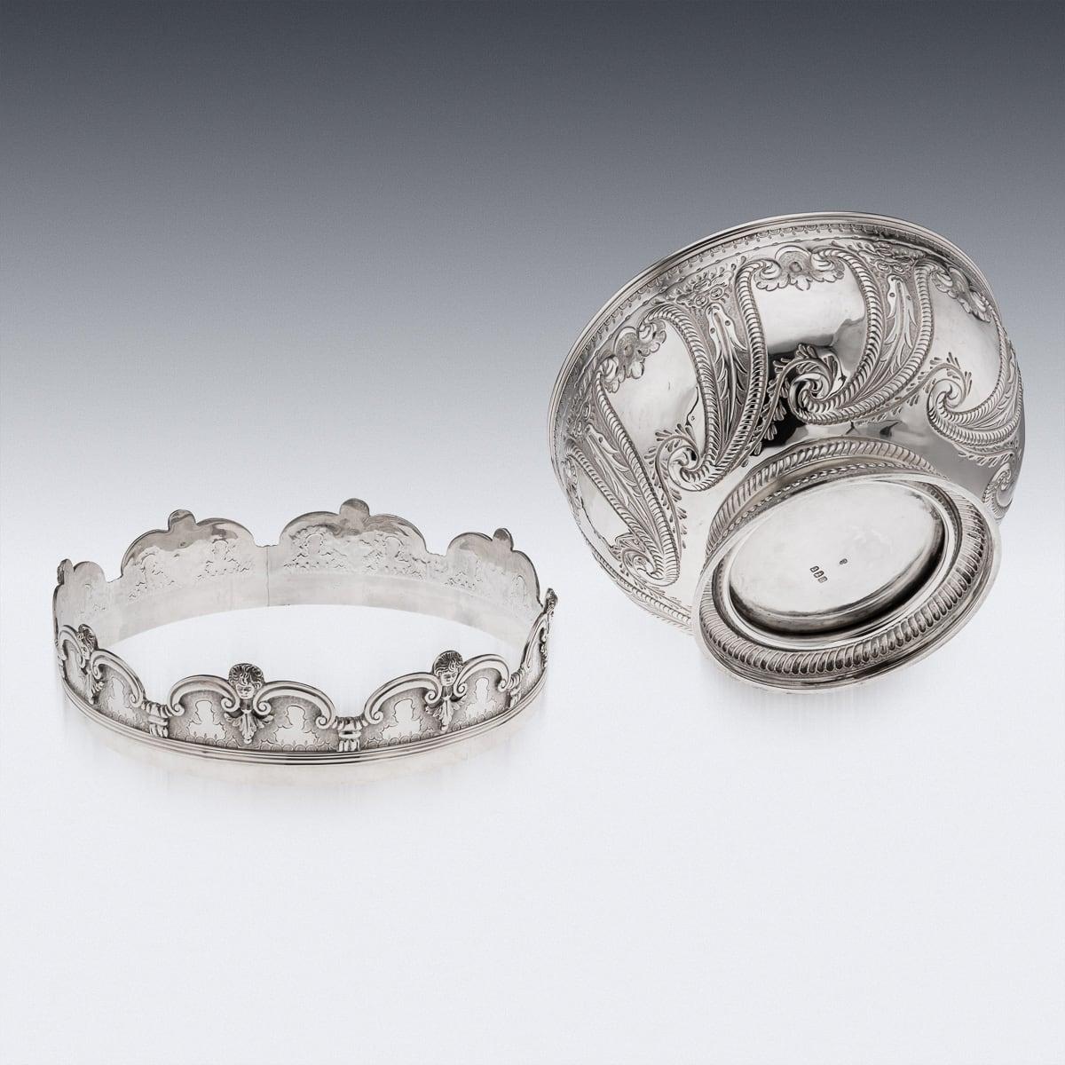 19th Century Antique 19thC Victorian Solid Silver Large Monteith Bowl, Charles Harris c.1896