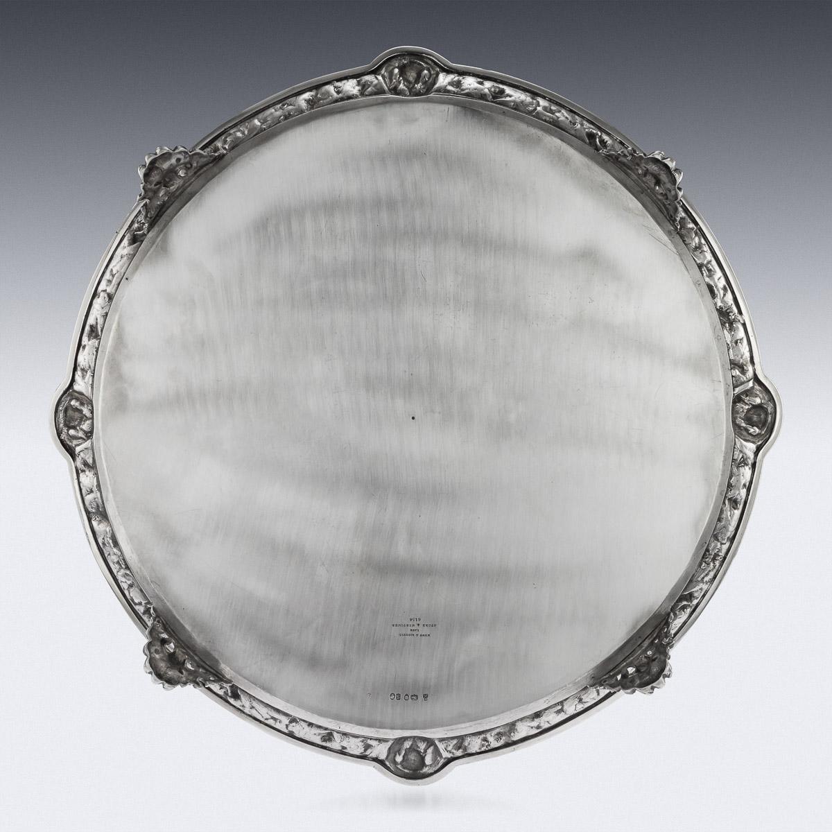 English 19th Century Victorian Solid Silver Salver, Hunt & Roskell, London, circa 1873