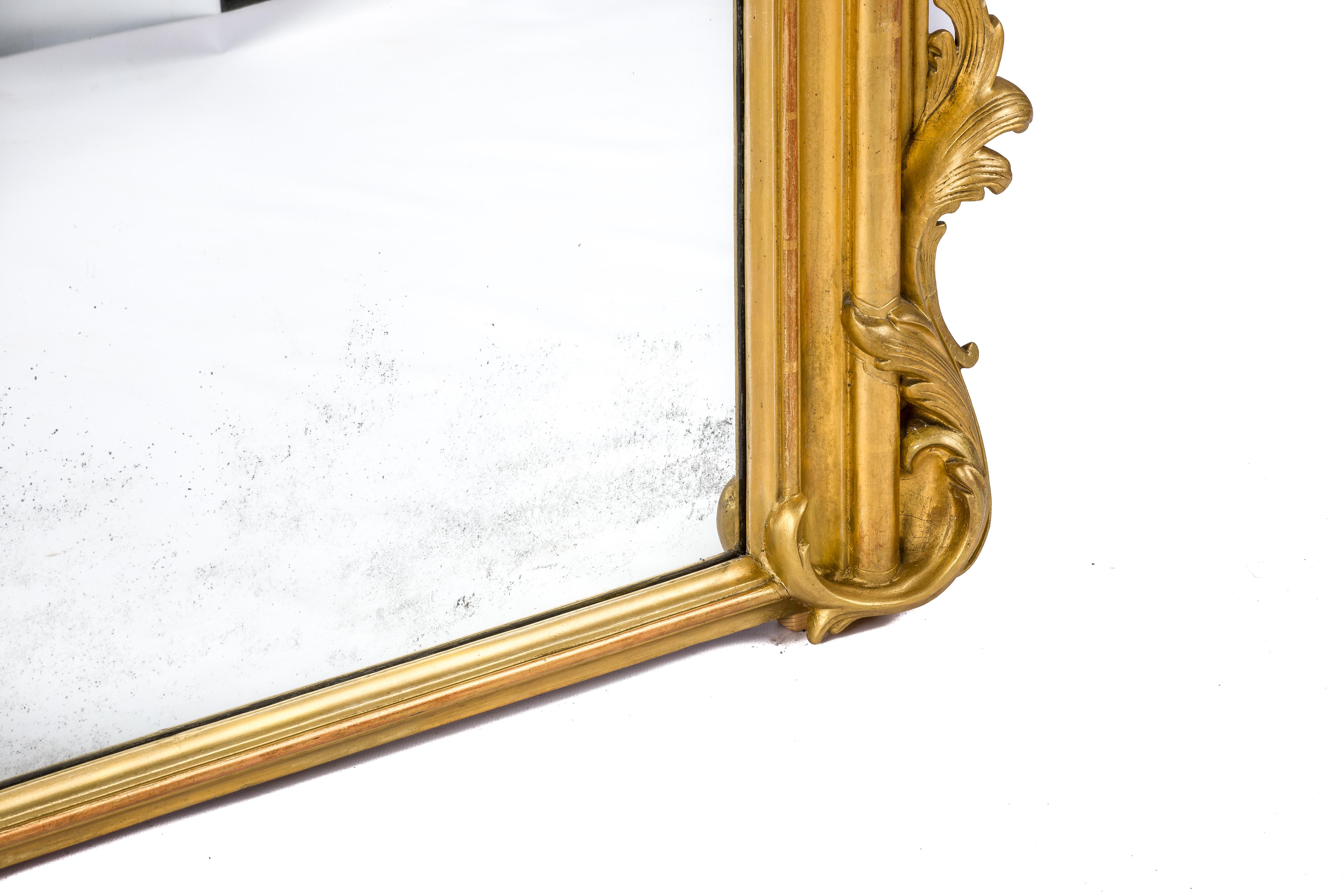 19th Century Antique 19thcentury French Monumental Large Gold Leaf Gilt Louis Philippe Mirror For Sale