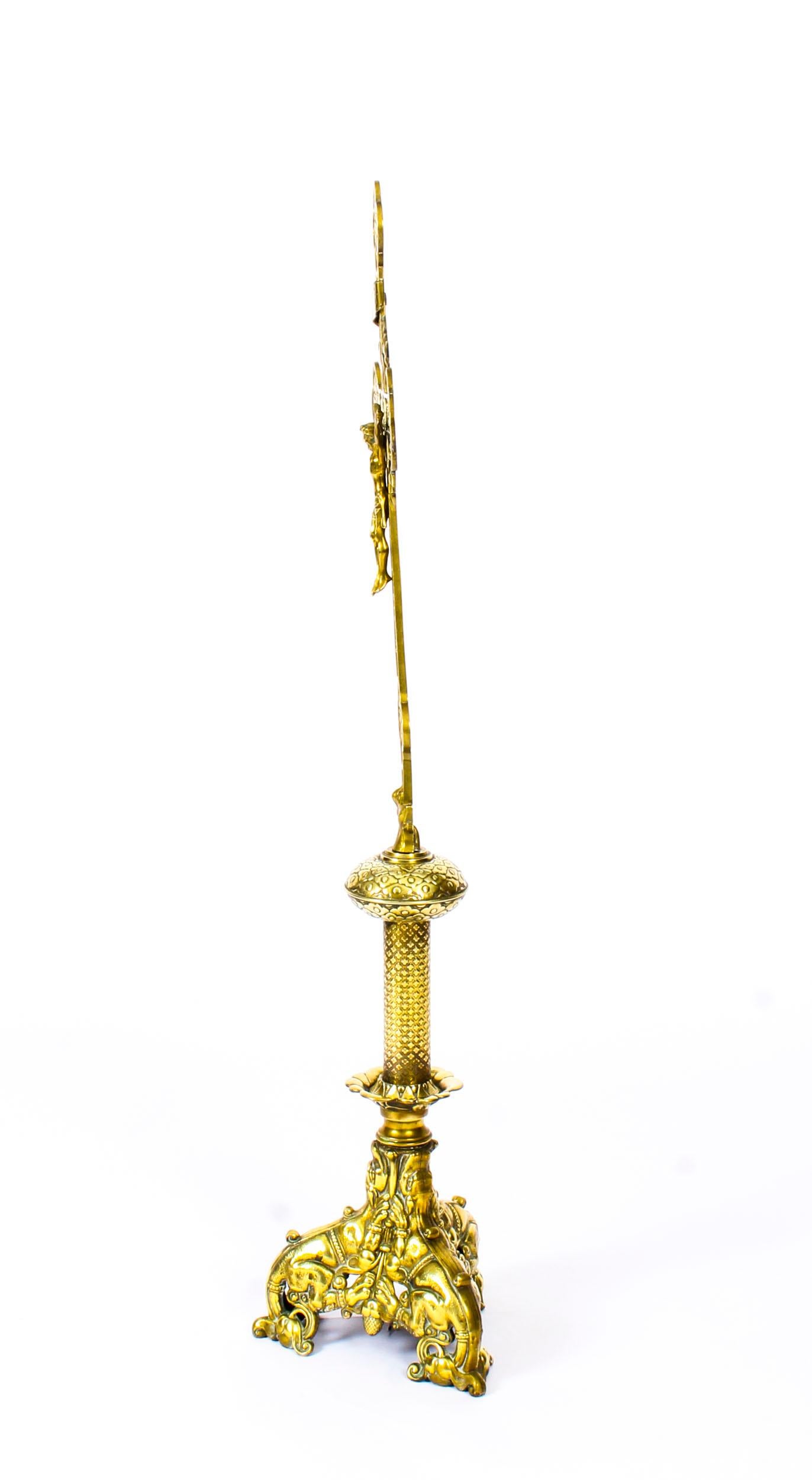 1mt Brass Medieval Revival Altar Corpus Christi Christ Crucified 19th Century 2