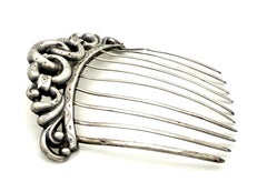 Antique 1st Half 19th Century French Silver Hair Comb Hair Ornament