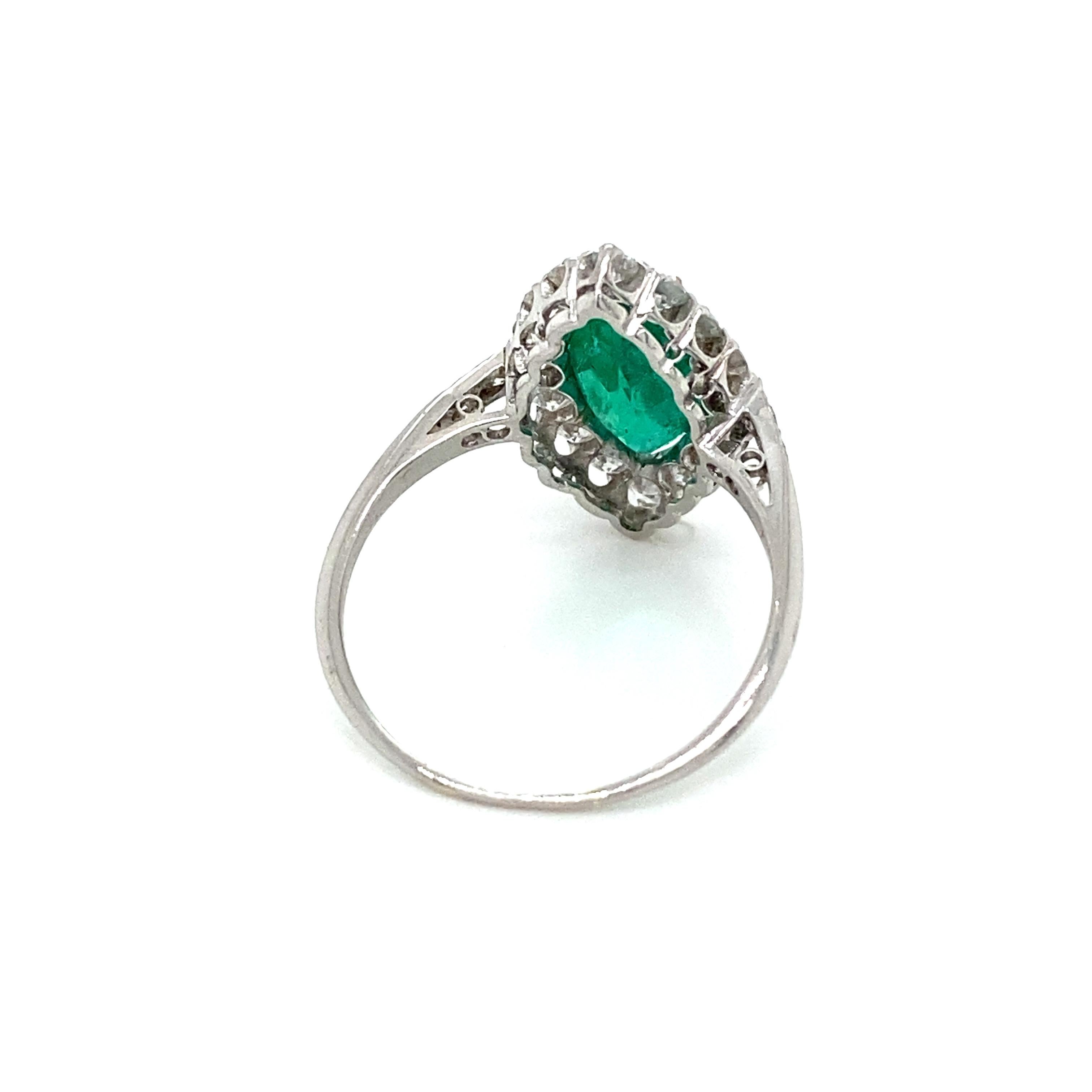 Contemporary 2 Carat Emerald Diamond Platinum Engagement Ring 3