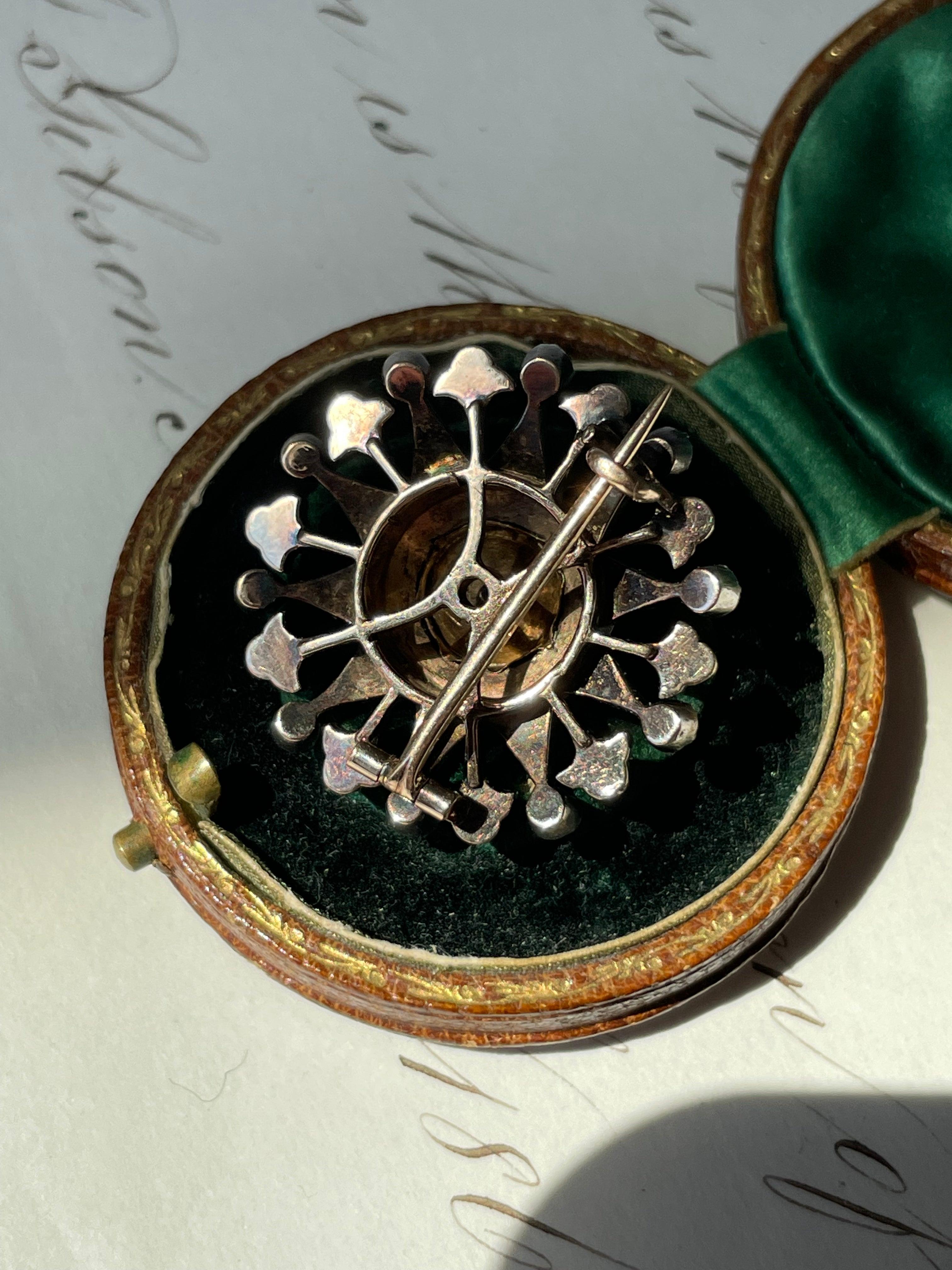Antique 2 Carat Rose Cut Diamond Brooch c1850 For Sale 2