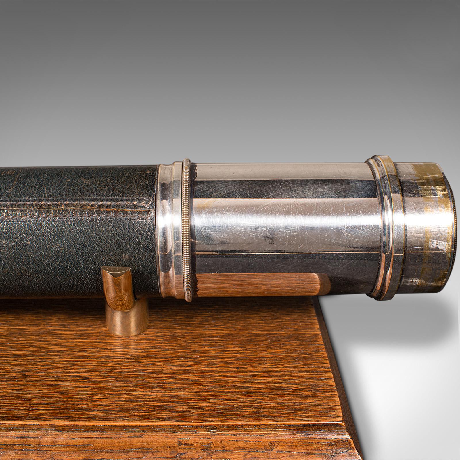 Antique 2 Draw Telescope, English, Chromed Brass, Terrestrial, Astro, Victorian For Sale 1