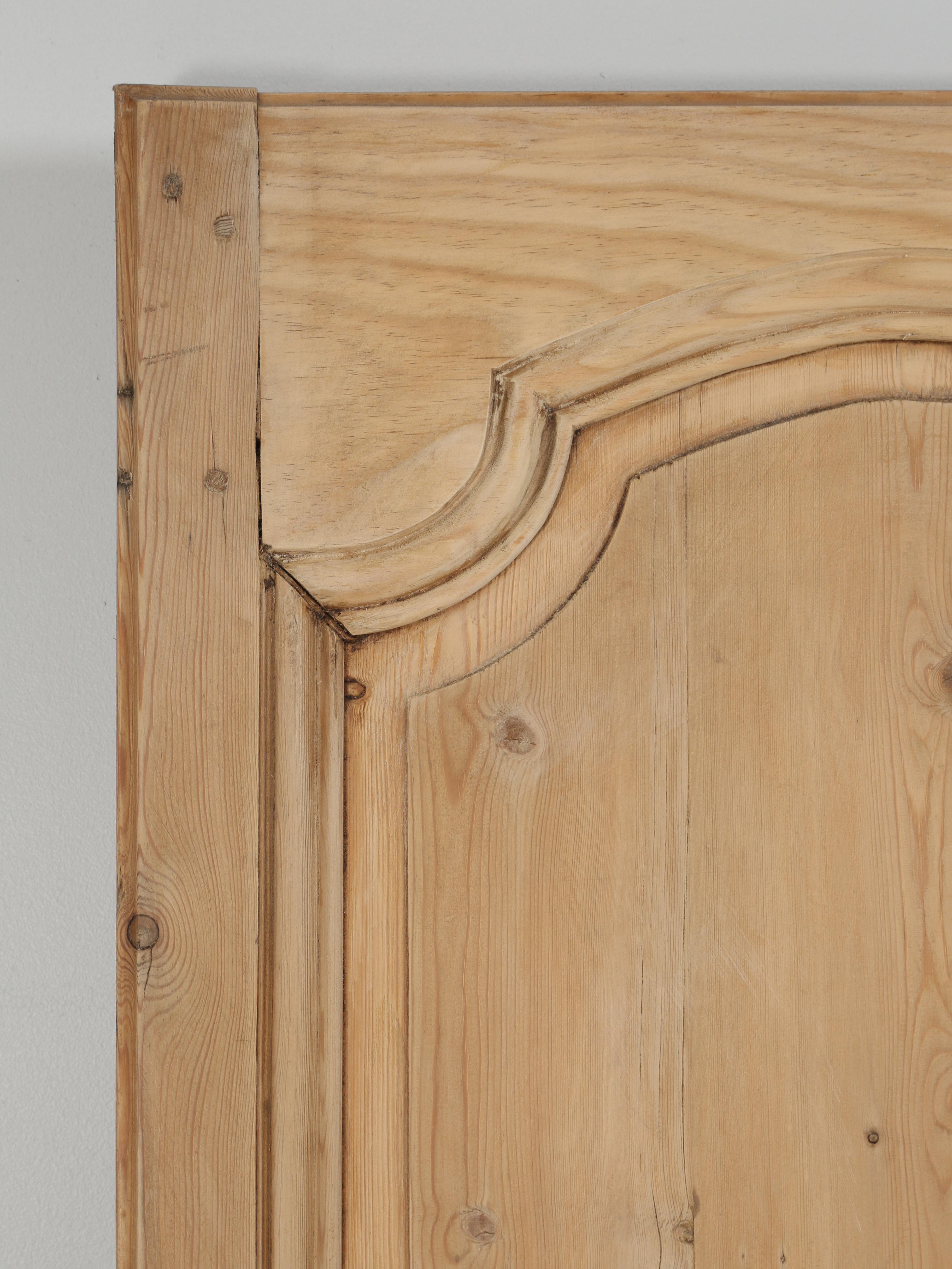 Hand-Carved Antique '2' Pairs of French Doors From Toulouse Region Stripped to Raw Wood