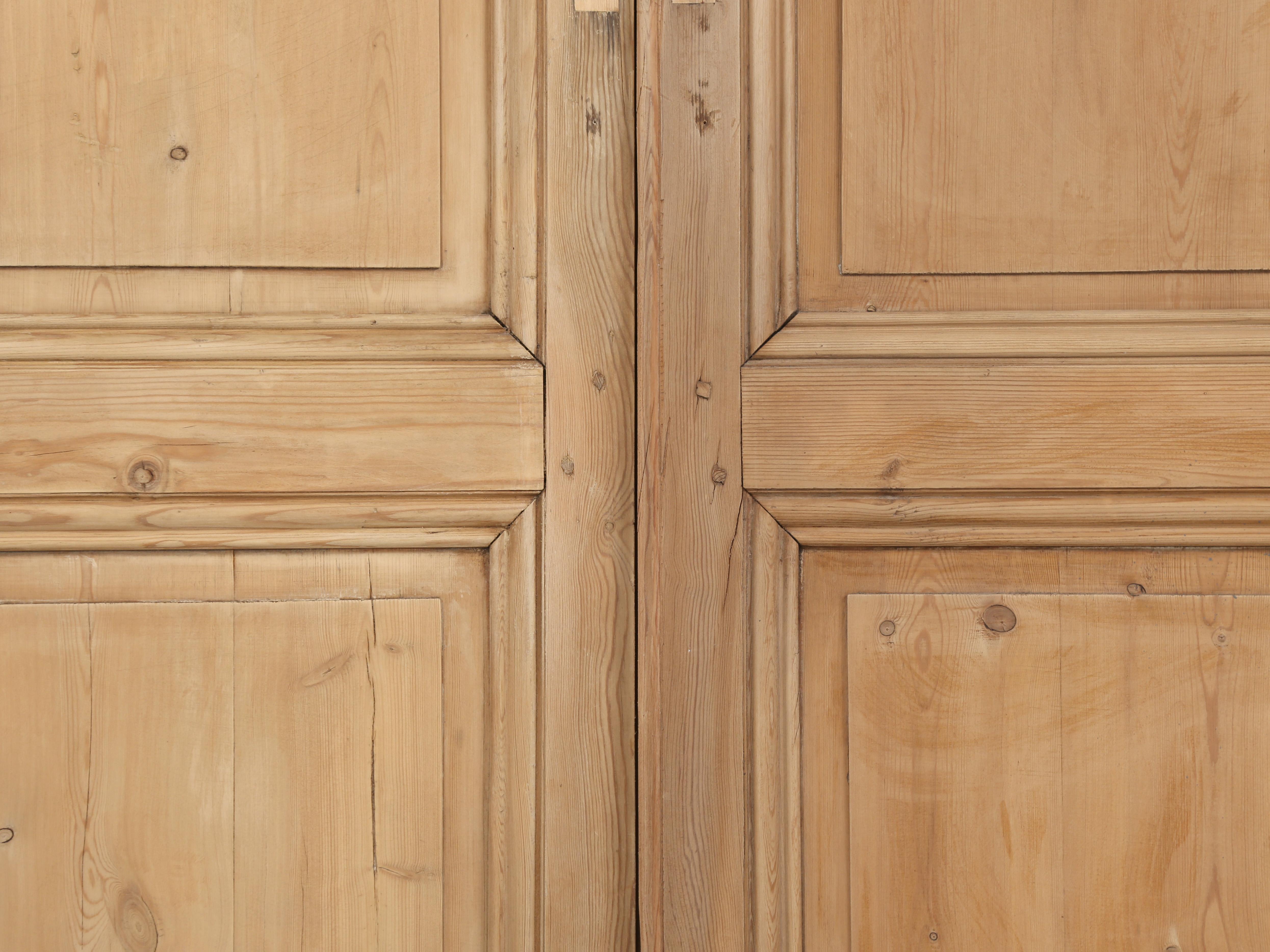 Late 19th Century Antique '2' Pairs of French Doors From Toulouse Region Stripped to Raw Wood
