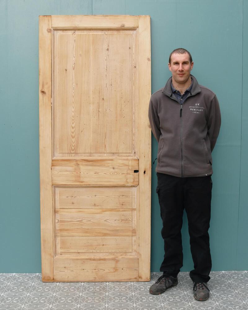 Antique 2-Panel English Pine Internal Door In Fair Condition For Sale In Wormelow, Herefordshire