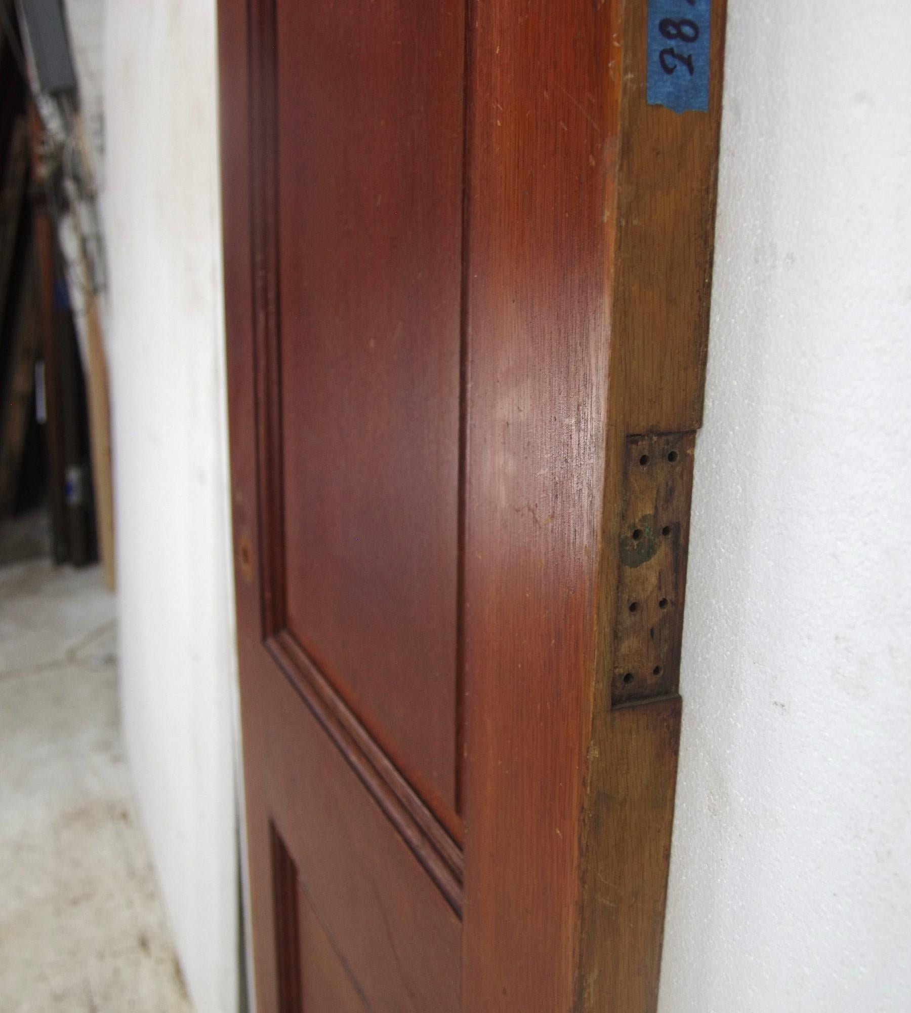 Antique 2 Panel Quarter Sawn Oak Door in a Dark Tone 2