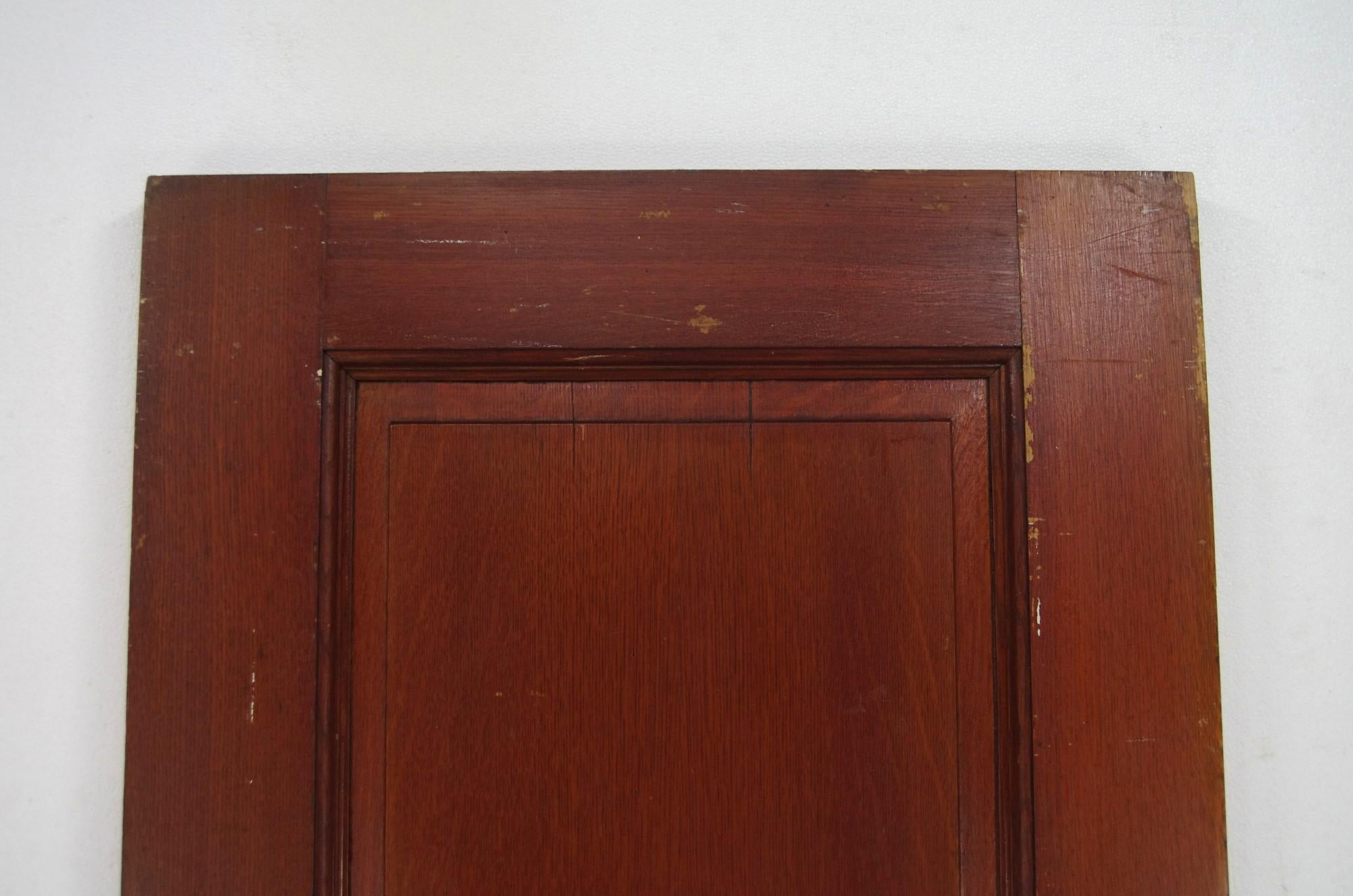 Antique 2 Panel Quarter Sawn Oak Door in a Dark Tone In Good Condition In New York, NY