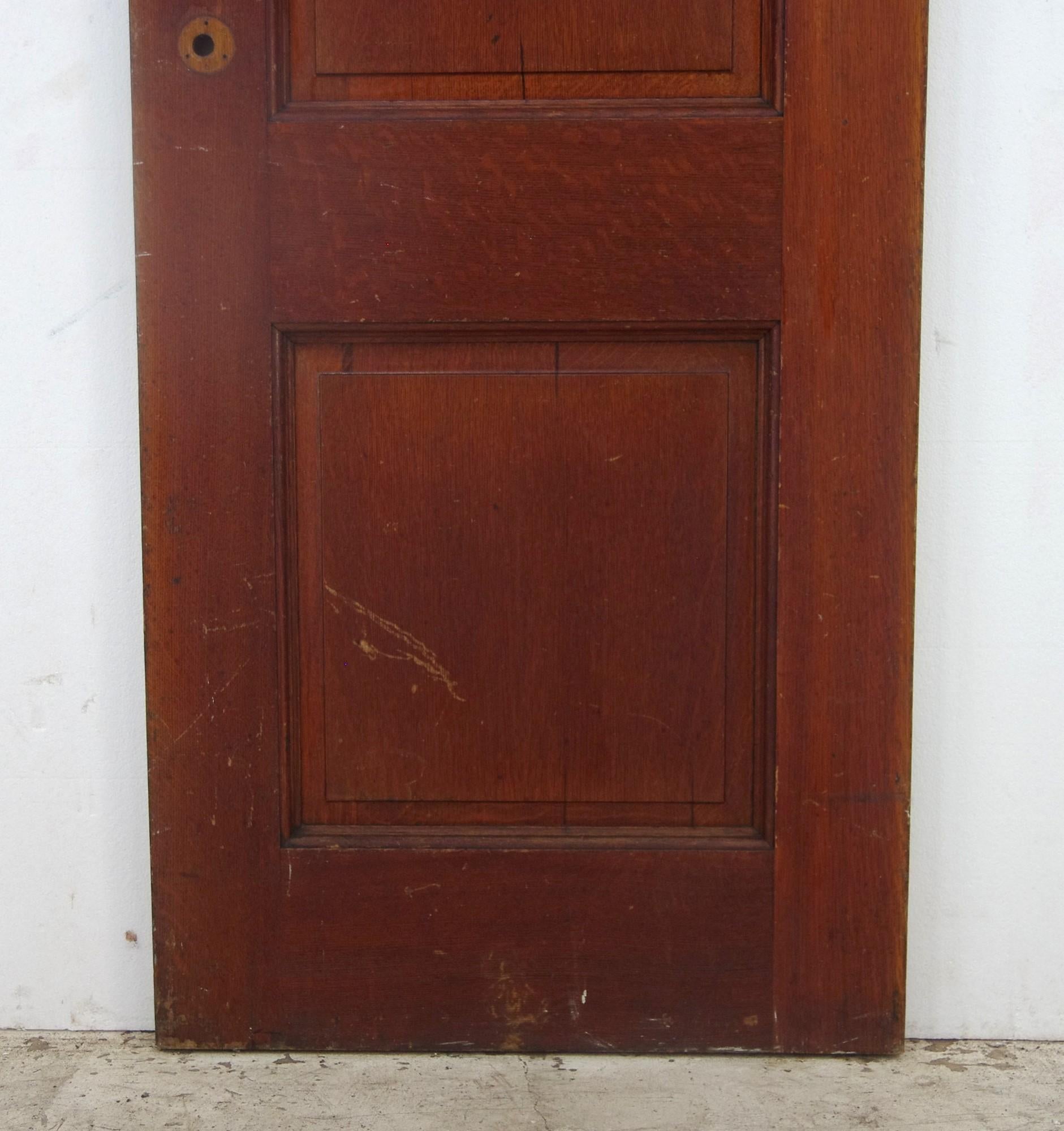20th Century Antique 2 Panel Quarter Sawn Oak Door in a Dark Tone