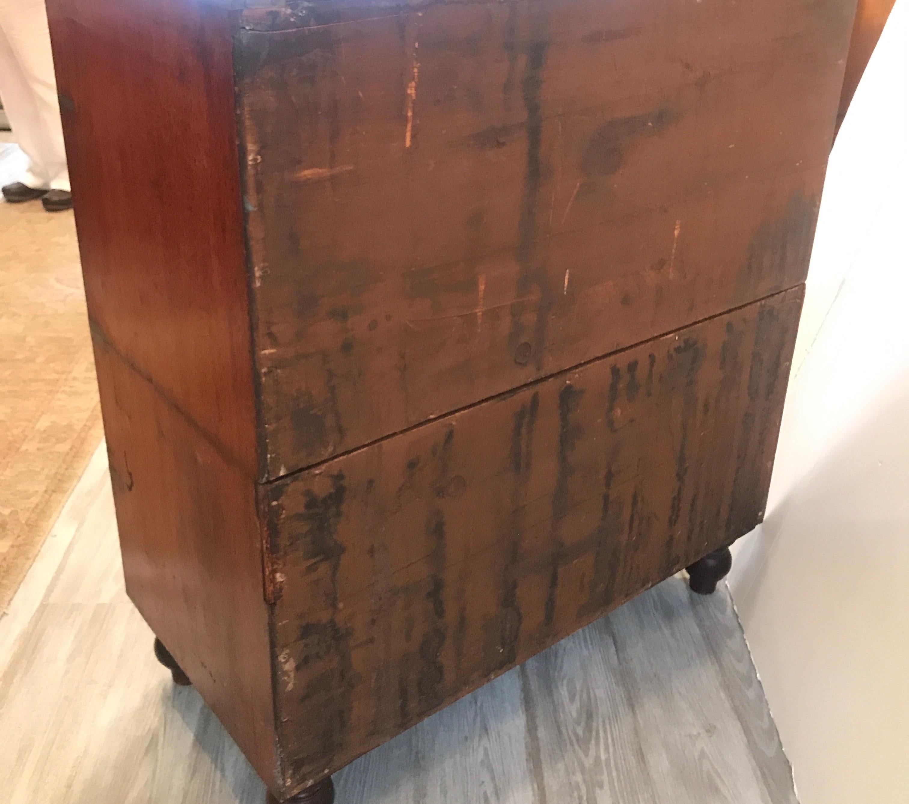 Antique 2 Part English Mahogany Campaign Chest 4