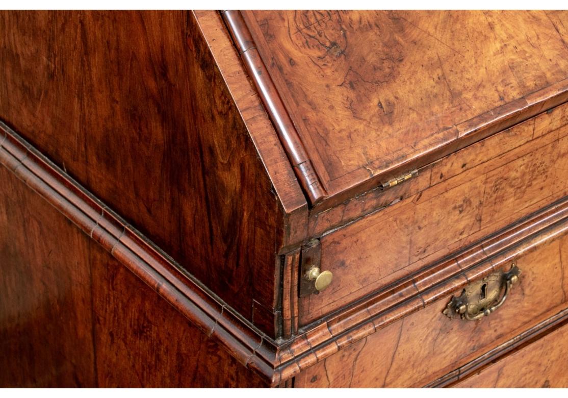 Antique 2 Piece English Burl Bookcase Cabinet - Circa 1730 -1750 For Restoration For Sale 7