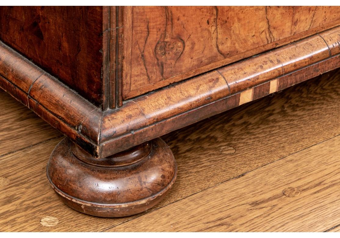 Antique 2 Piece English Burl Bookcase Cabinet - Circa 1730 -1750 For Restoration For Sale 8