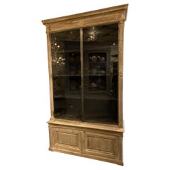 Antique 2-Piece French Display Cabinet, Wood and Vitrine