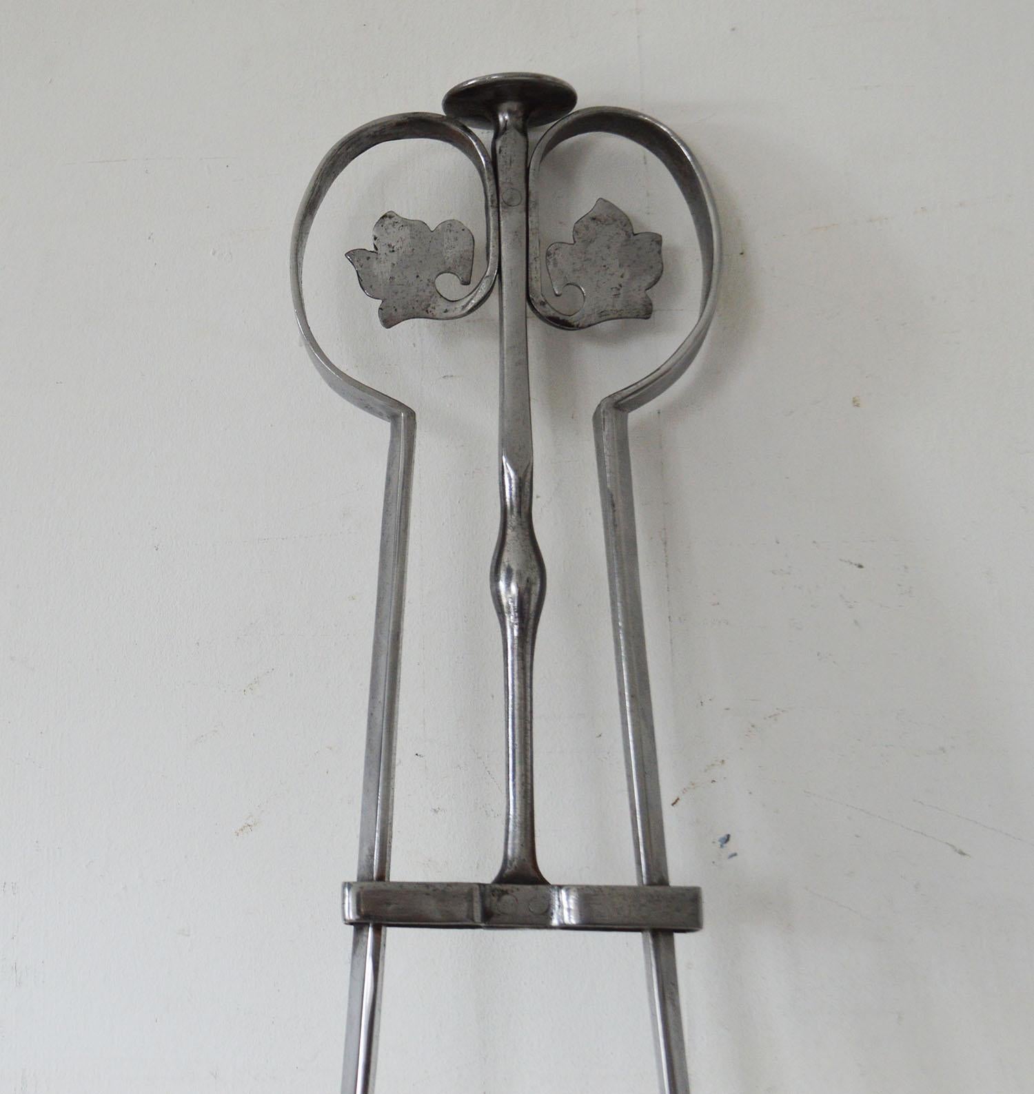 Antique 2-Piece Set of Polished Steel Fire Irons or Tools In Good Condition In St Annes, Lancashire