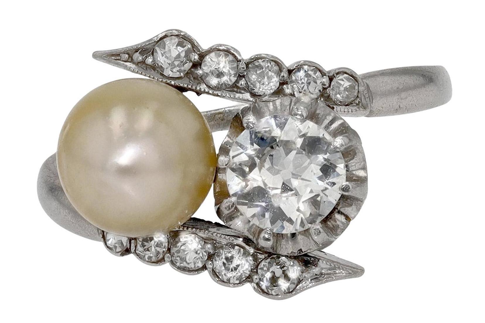 antique pearl diamond ring