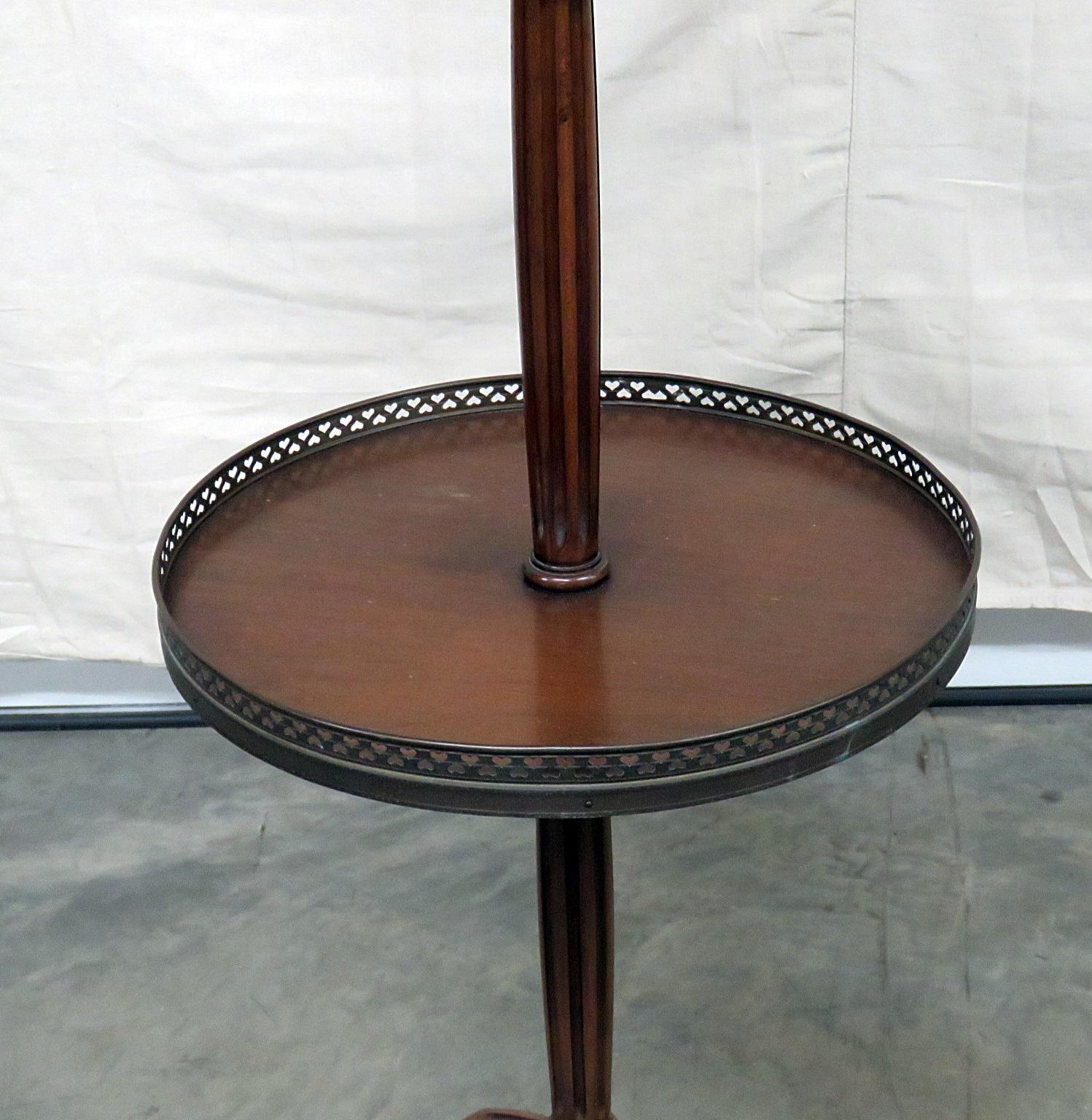 vintage table with lamp attached