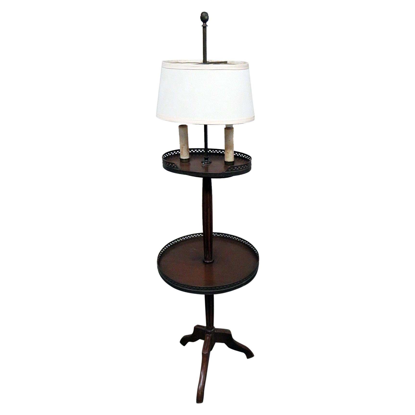 Antique 2-Tier Lamp Table