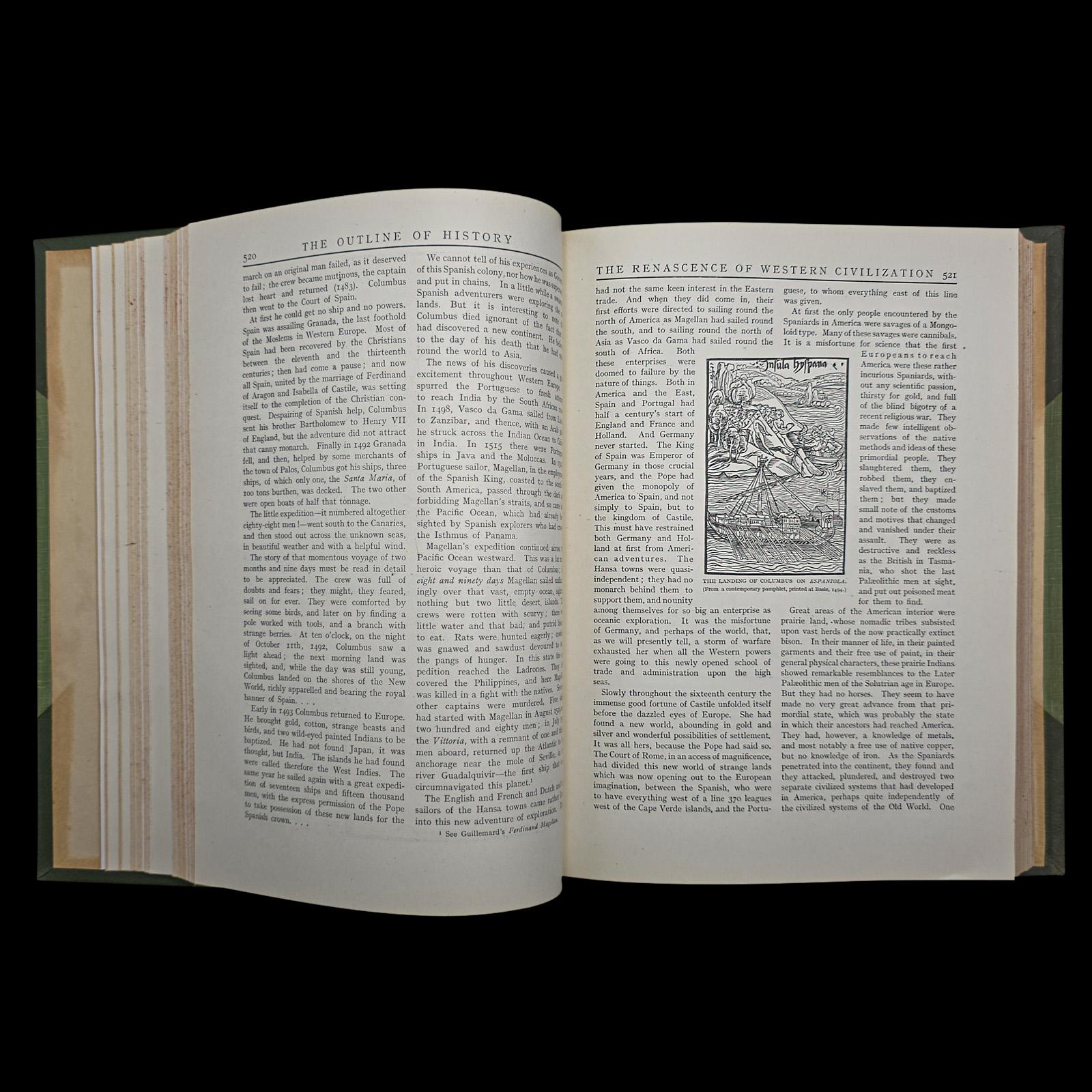 Antik, 2 Bände, HG Wells, Der Umriss der Geschichte, Nachschlagewerk, CIRCA 1920 im Angebot 3