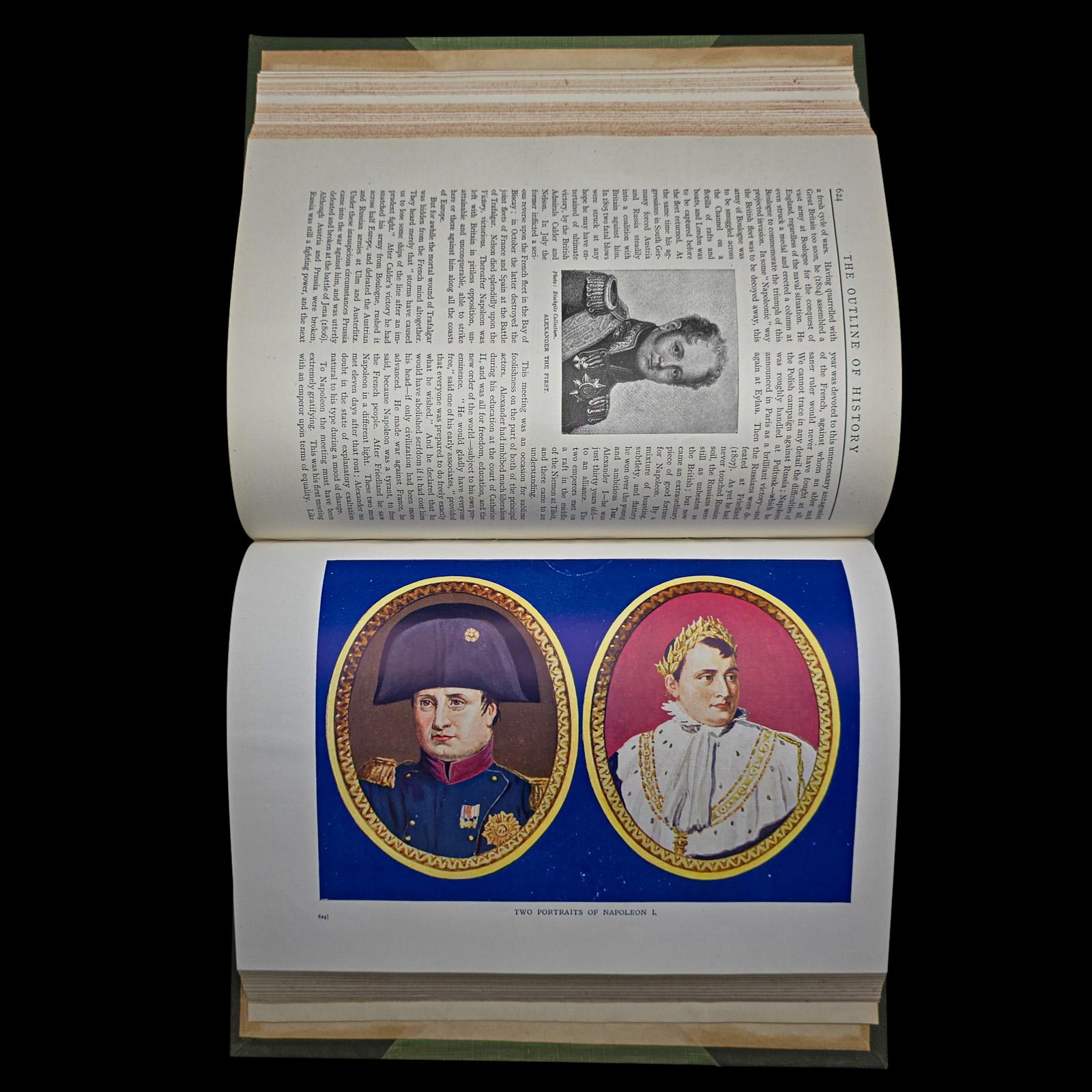 Antik, 2 Bände, HG Wells, Der Umriss der Geschichte, Nachschlagewerk, CIRCA 1920 im Angebot 4