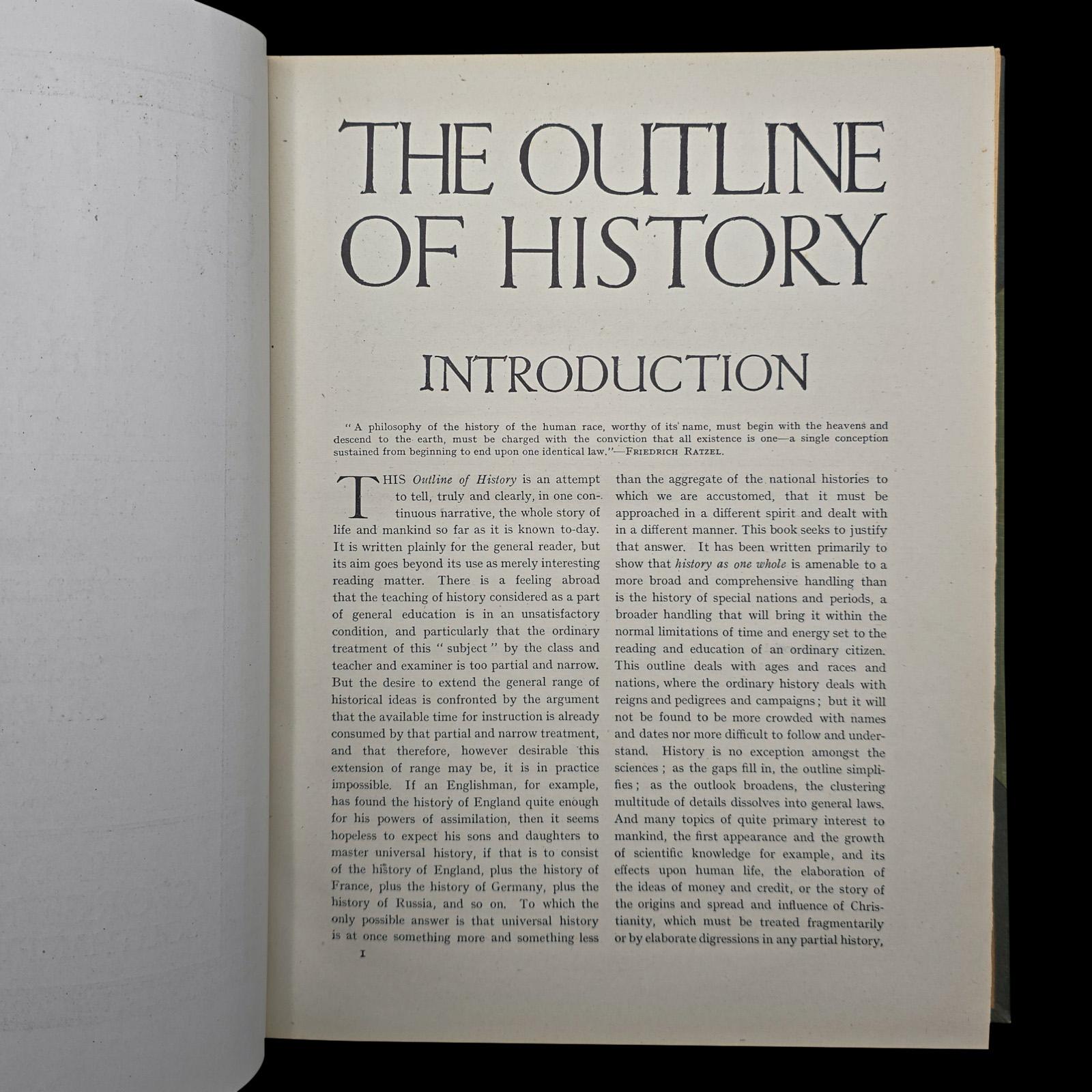 Antik, 2 Bände, HG Wells, Der Umriss der Geschichte, Nachschlagewerk, CIRCA 1920 (Britisch) im Angebot