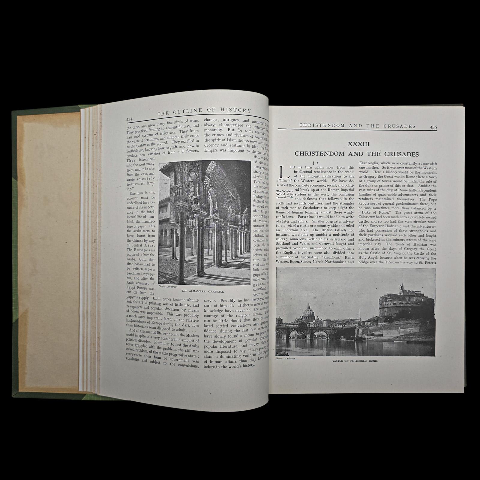 Antik, 2 Bände, HG Wells, Der Umriss der Geschichte, Nachschlagewerk, CIRCA 1920 im Angebot 2