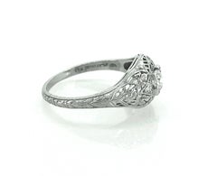 Antique .20 Carat Diamond Engagement Ring Platinum