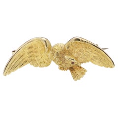 Antique 20 kt. yellow gold Flying Eagle Brooch in the form of an Eagle in flight