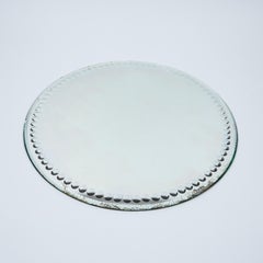 Antique 20" Round  Mirror Plateau w/ a Cut Glass Beveled Edge