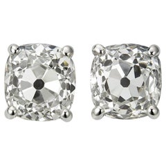Antique 2.00 Carat Old Mine Cut Diamond Stud Earrings in White Gold