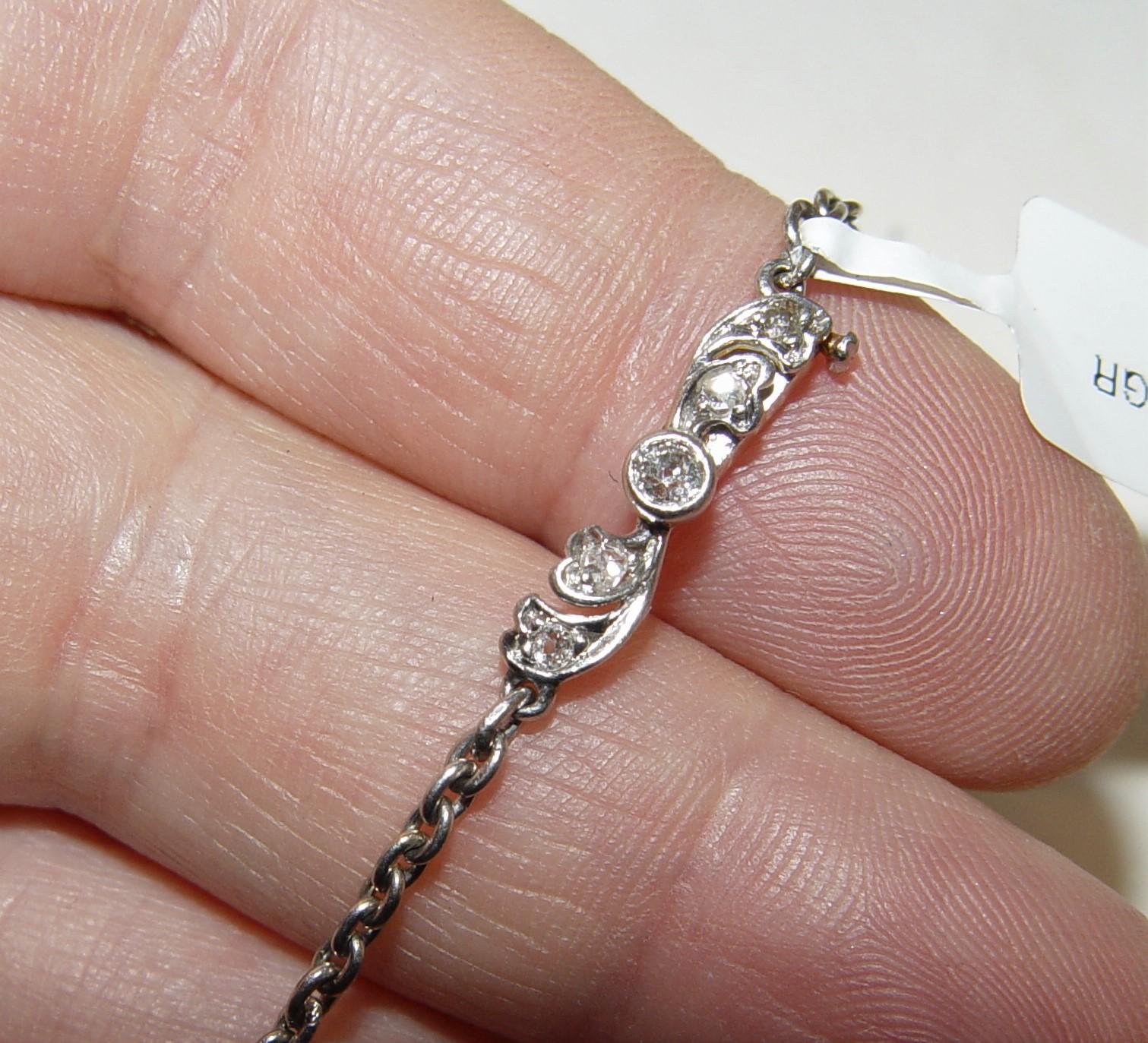 Antique 20.00CT+(Est.) Old mine Diamond filigree Necklace Platinum/18K 18