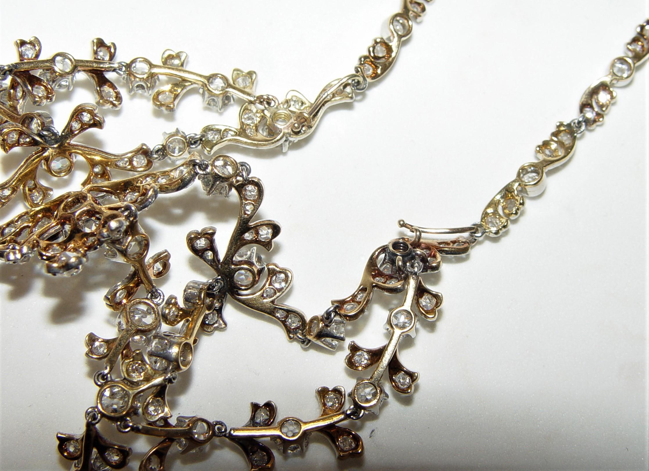 Antike filigrane Halskette aus Platin/18K 18