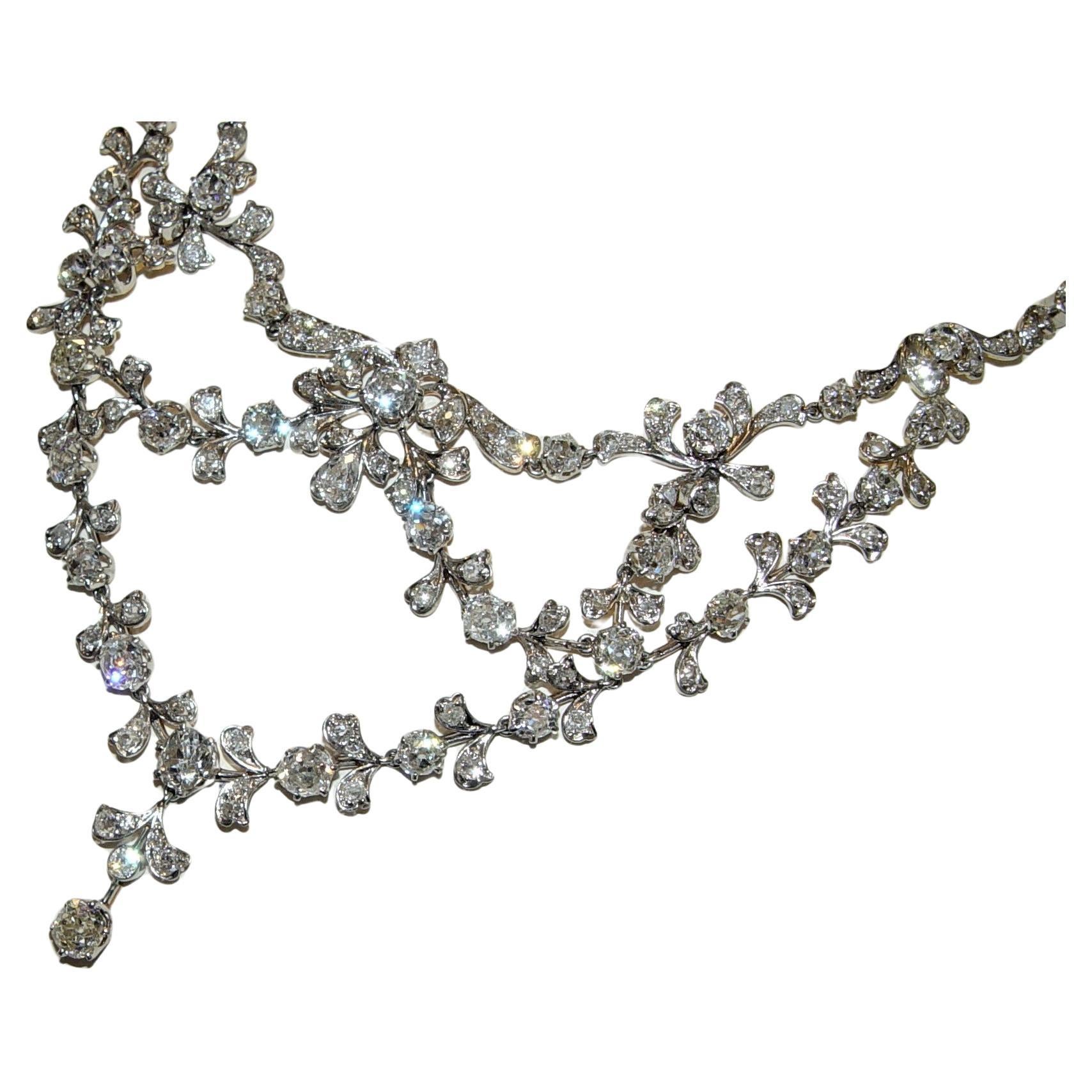 Antike filigrane Halskette aus Platin/18K 18