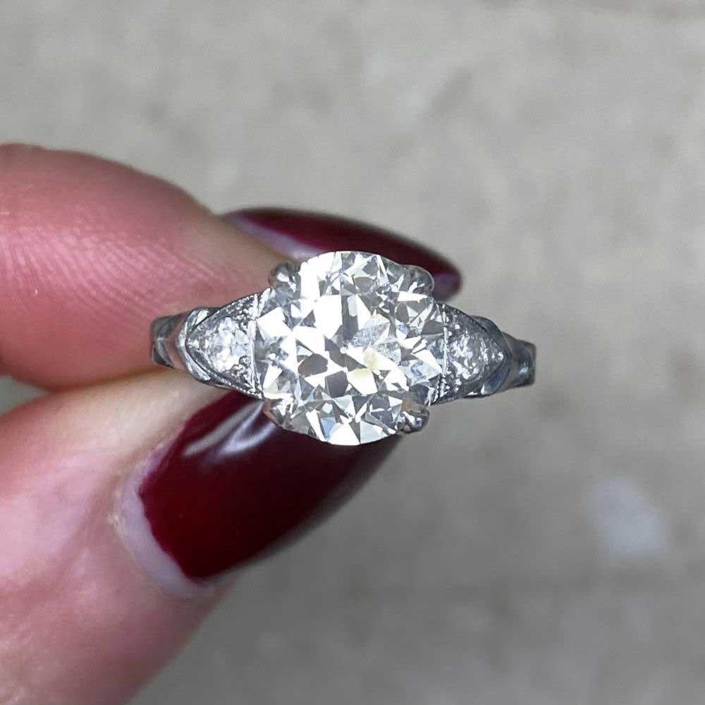 Antique 2.02 Carat Old Euro-Cut Diamond Engagement Ring, VS1 Clarity, Platinum 3