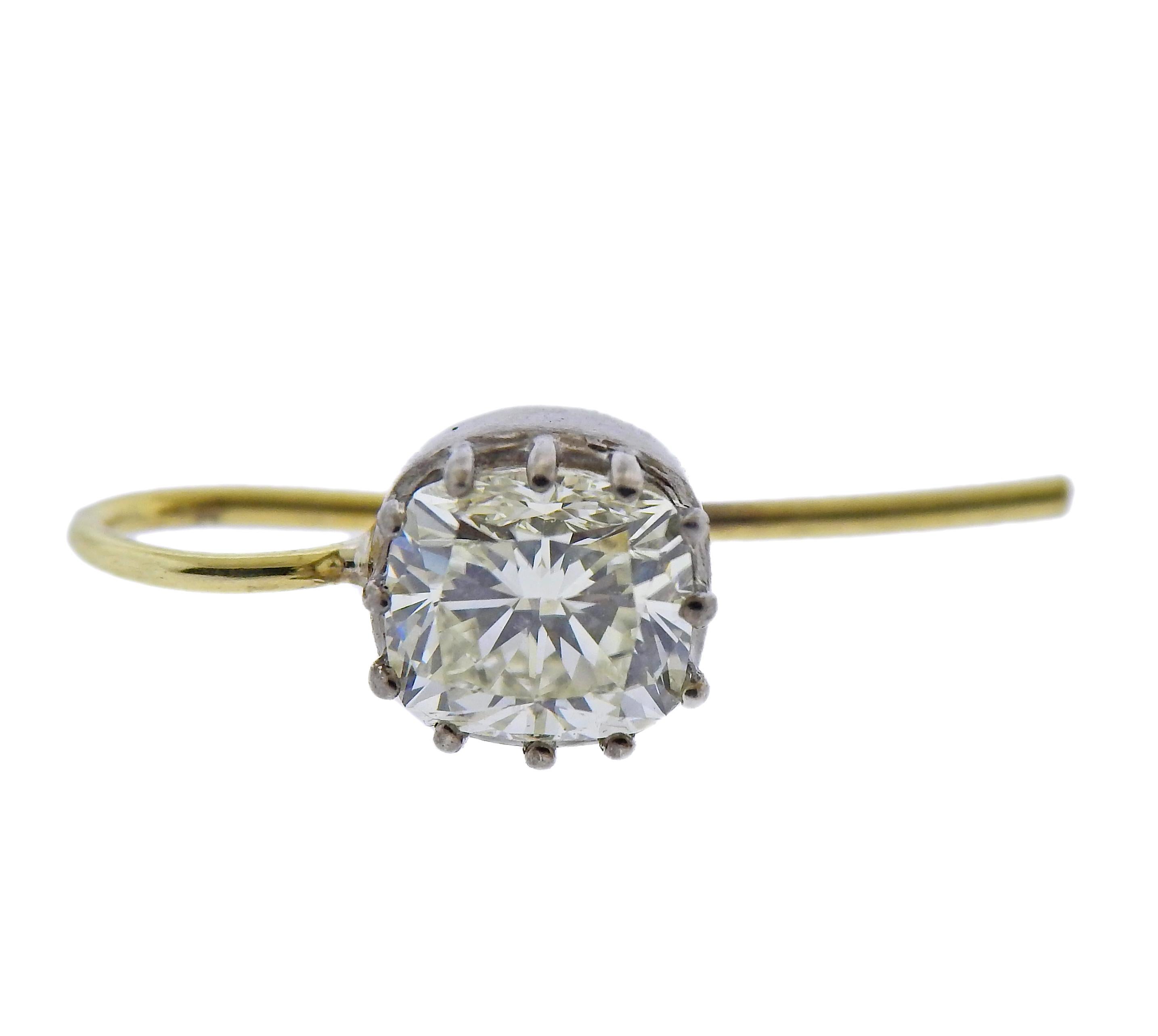 Antik-Stil 2::02 Karat Altminen-Diamant-Ohrringe aus Gold (Alteuropäischer Brillantschliff)